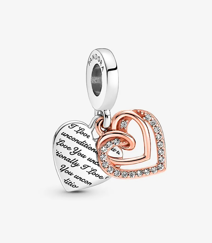 Entwined Hearts Double Dangle Charm