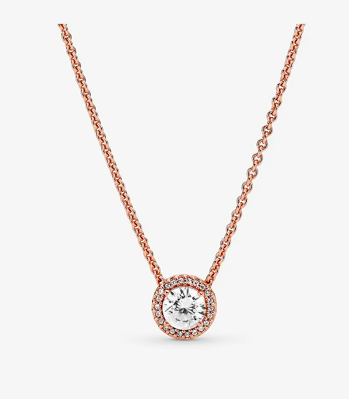 Round Sparkle Halo Necklace